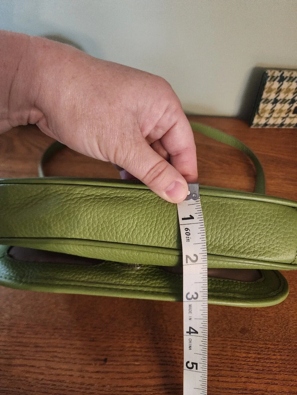 Wilsons Green Leather Bag & Longaberger Pouch W/free Wallet
